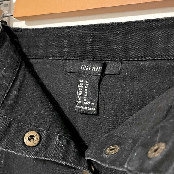 Forever 21 Button Up Black Denim Skirt - Picture 3 of 3